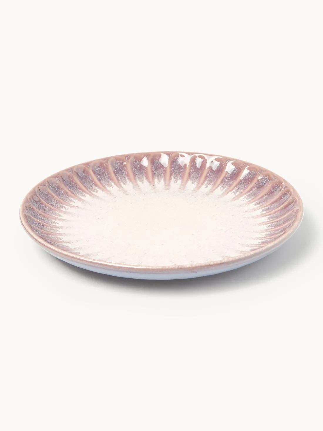 Platos postre artesanales con esmalte reactivo Vinci, 4 uds.