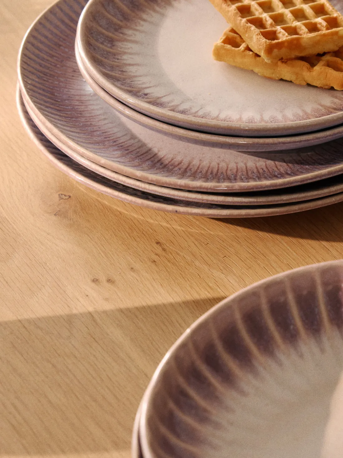 Platos postre artesanales con esmalte reactivo Vinci, 4 uds.