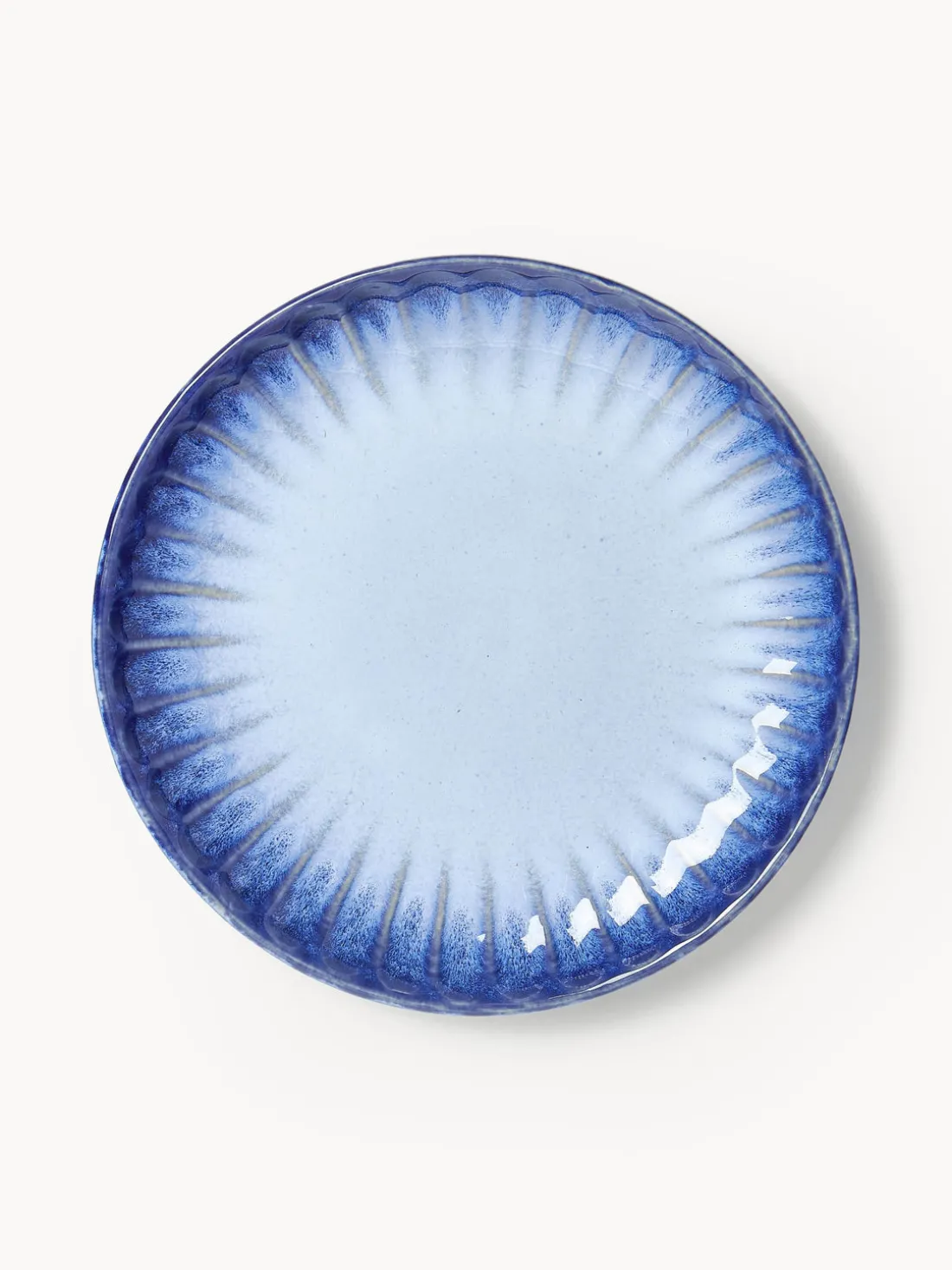 Platos postre artesanales con esmalte reactivo Vinci, 4 uds.