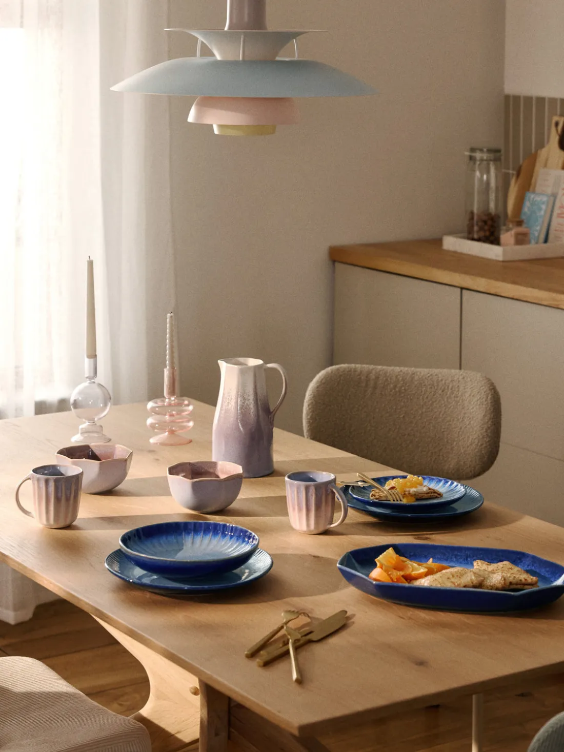 Platos postre artesanales con esmalte reactivo Vinci, 4 uds.