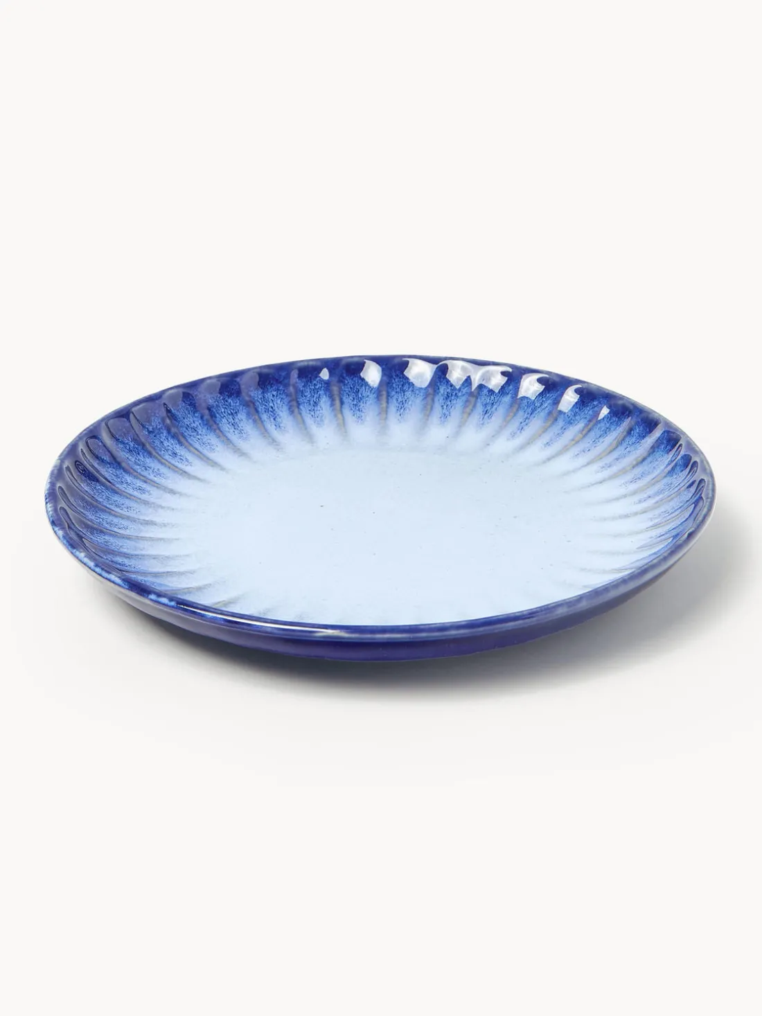 Platos postre artesanales con esmalte reactivo Vinci, 4 uds.