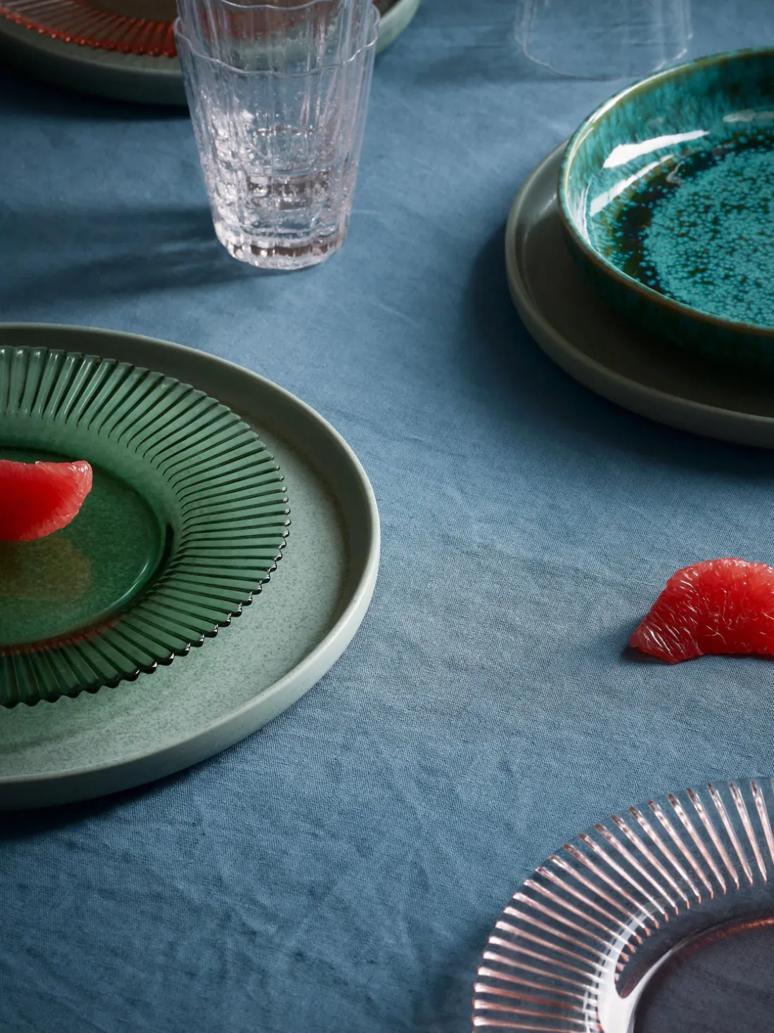 Platos postre con relieves Effie, 4 uds.