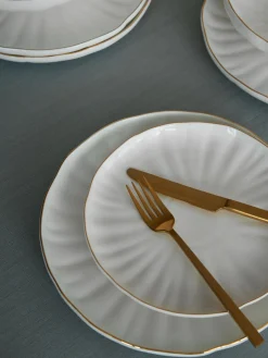 Platos postre de porcelana con relieves Sali, 2 uds.