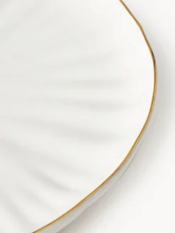 Platos postre de porcelana con relieves Sali, 2 uds.