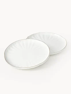 Platos postre de porcelana con relieves Sali, 2 uds.
