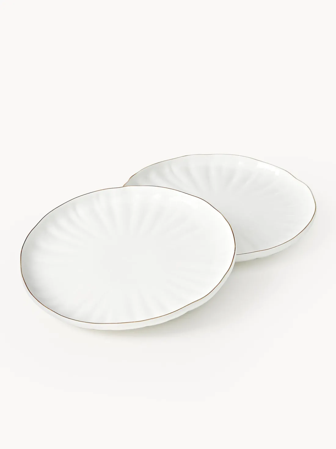 Platos postre de porcelana con relieves Sali, 2 uds.