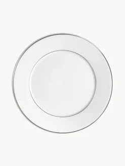 Platos postre de porcelana con borde platino pintado a mano Vitruv, 2 uds.