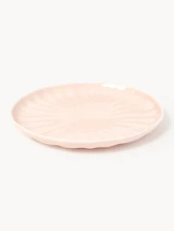 Platos postre de porcelana con relieves Sali, 4 uds.