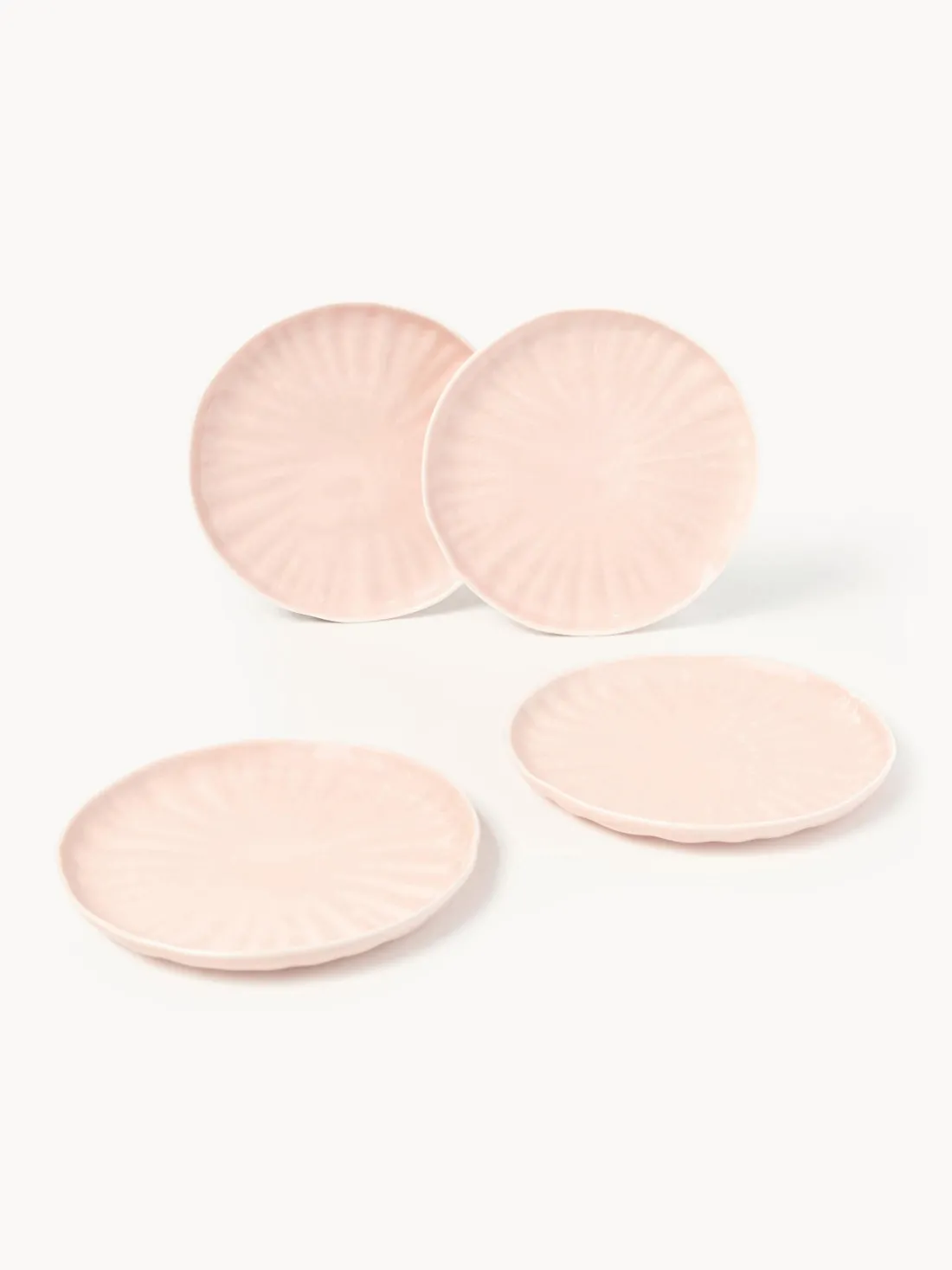 Platos postre de porcelana con relieves Sali, 4 uds.