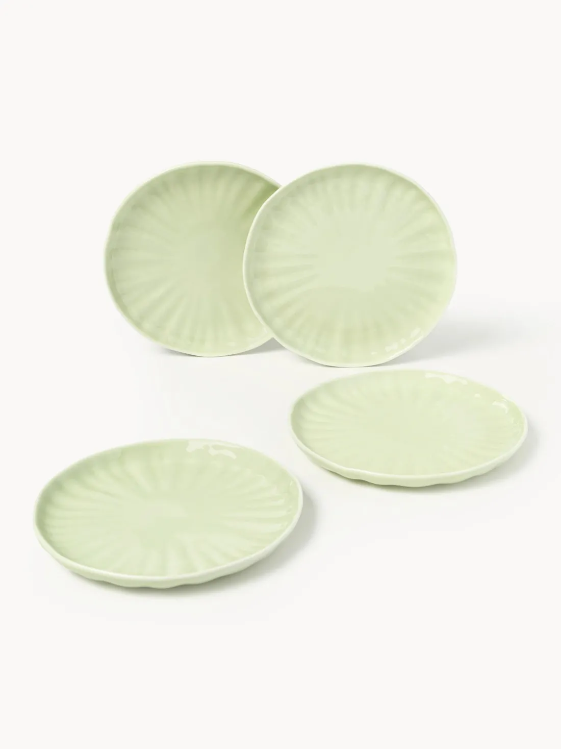 Platos postre de porcelana con relieves Sali, 4 uds.