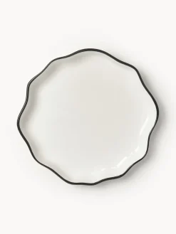 Platos postre de porcelana con volantes Bia, 4 uds.