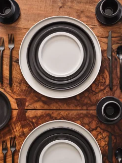 Platos postres de porcelana con esmalte reactivo Dune, 2 uds.