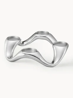 Portavela de acero inoxidable con forma orgánica Cobra