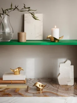 Portavelas de acero inoxidable con forma orgánica Cobra, 2 uds.