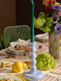 Portavelas de metal artesanal Twister