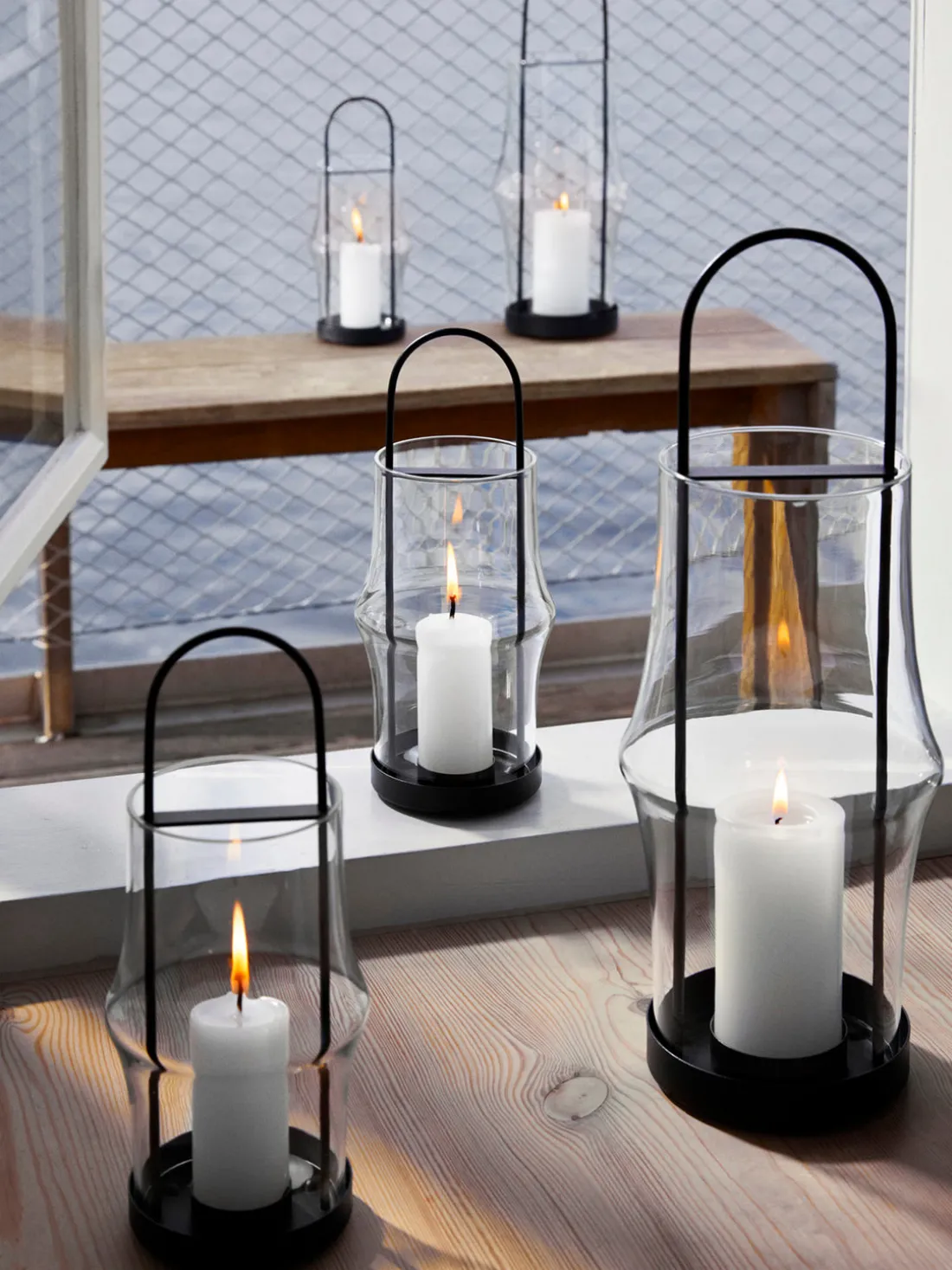 Portavelas de vidrio soplado Arc