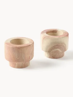 Portavelas en look mármol Kiko, 2 uds.