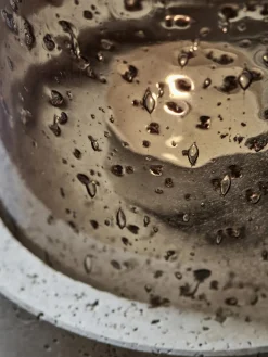 Portavelas soplado con base de travertino Rivo