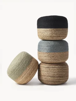 Puf artesanal de yute Bono