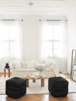 Puf artesanal de yute Bono