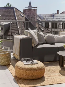 Puf artesanal de yute Bono