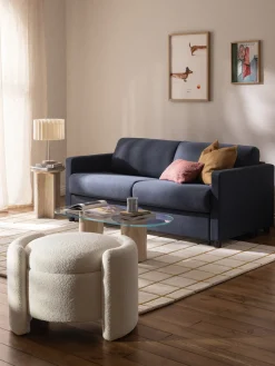 Puf de borreguillo con espacio de almacenaje Benji