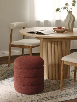 Puf en tejido bouclé con espacio de almacenamiento Alto