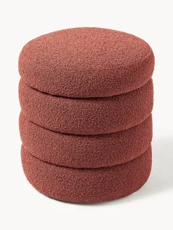 Puf en tejido bouclé con espacio de almacenamiento Alto