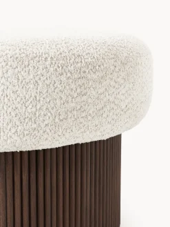 Puf grande tapizado en borreguillo bouclé con espacio de almacenamiento Nala