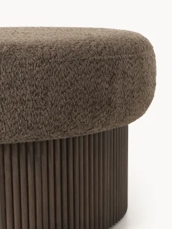 Puf grande tapizado en borreguillo bouclé con espacio de almacenamiento Nala