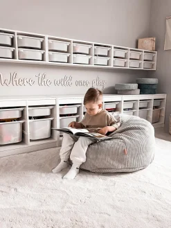 Puf infantil artesanal de pana Flora