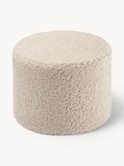 Puf infantil de borreguillo Sugar, Ø 40 cm
