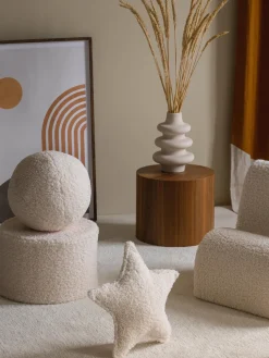 Puf infantil de borreguillo Sugar, Ø 40 cm