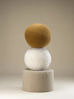 Puf infantil de borreguillo Sugar, Ø 40 cm