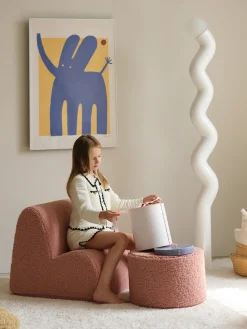 Puf infantil de borreguillo Sugar, Ø 40 cm