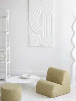 Puf infantil de borreguillo Sugar, Ø 40 cm