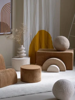 Puf infantil de pana Sugar, Ø 40 cm