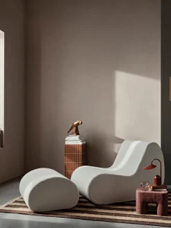 Puf para exterior en tejido bouclé Rouli