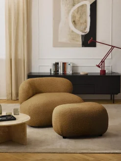 Puf reposapiés de borreguillo bouclé Alba