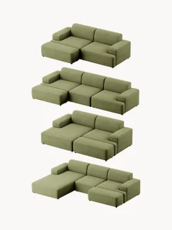 Puf reposapiés de pana grande Melva, 116 x 42 cm