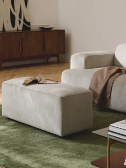 Puf reposapiés de pana Melva, An 99 x F 42 cm