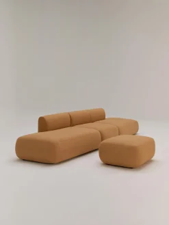 Puf reposapiés en tejido bouclé Sofia