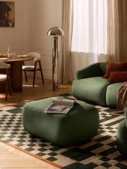 Puf reposapiés en tejido bouclé Sofia