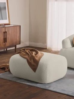 Puf reposapiés en tejido bouclé Sofia