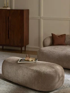 Puf reposapiés grande de borreguillo bouclé Alba