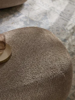 Puf reposapiés grande de borreguillo bouclé Alba