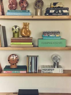 Reloj de cerámica artesanal con cromo Retro