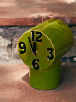 Reloj de mesa de cerámica pintado a mano Retro