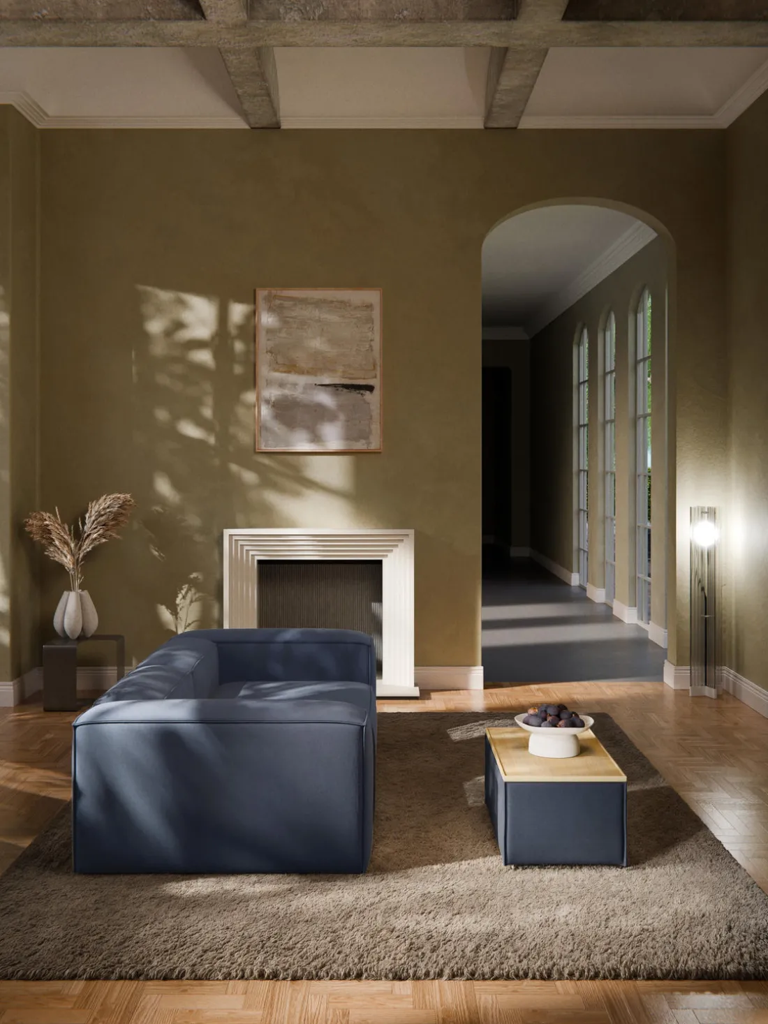 Reposapiés puf con espacio de almacenamiento Lennon