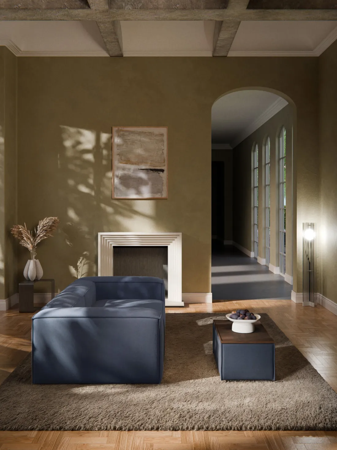 Reposapiés puf con espacio de almacenamiento Lennon